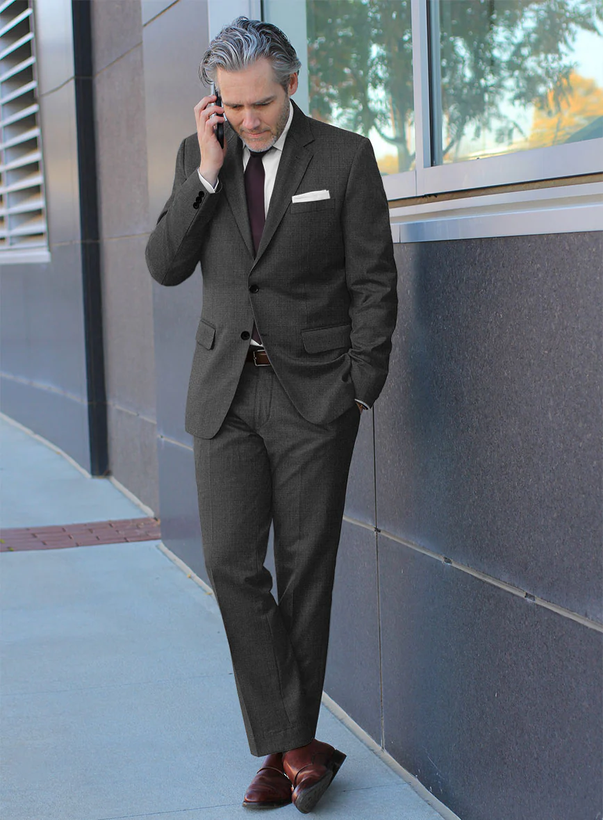 Hardy Minnis Charcoal Nailhead Wool Suit - Image 2