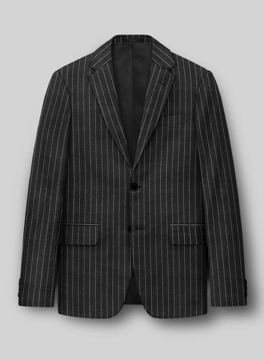 Hardy Minnis Charcoal Rope Stripe Wool Suit - Image 3