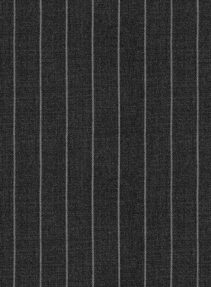Hardy Minnis Charcoal Rope Stripe Wool Suit - Image 7