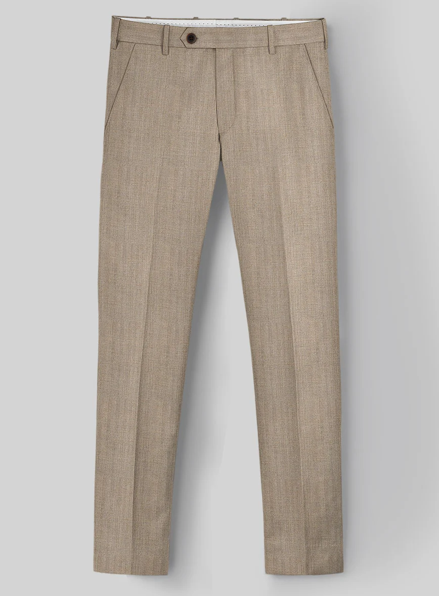 Hardy Minnis Dark Beige Herringbone Wool Suit - Image 7