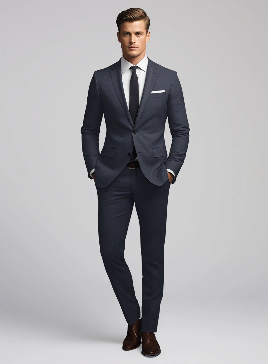 Hardy Minnis Dark Blue Nailhead Wool Suit - Image 2