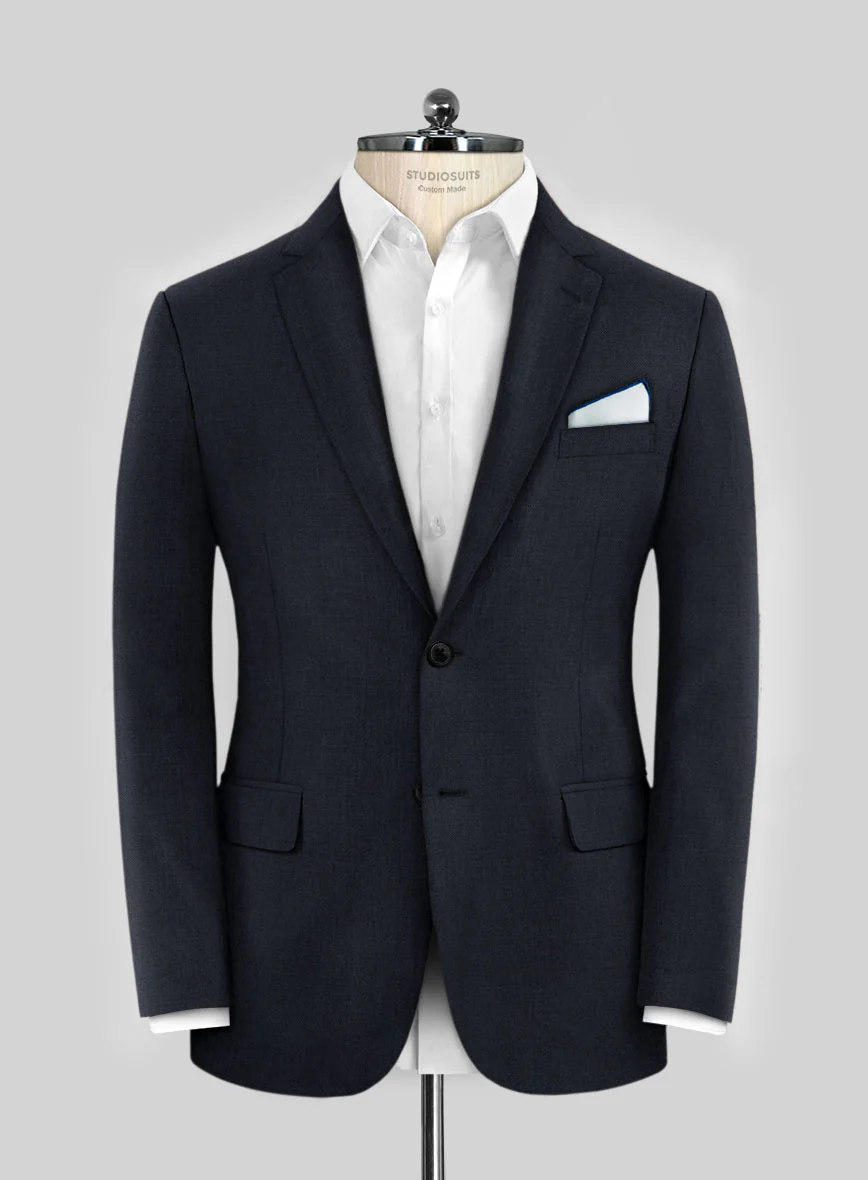 Hardy Minnis Dark Blue Sharkskin Wool Suit - Image 3