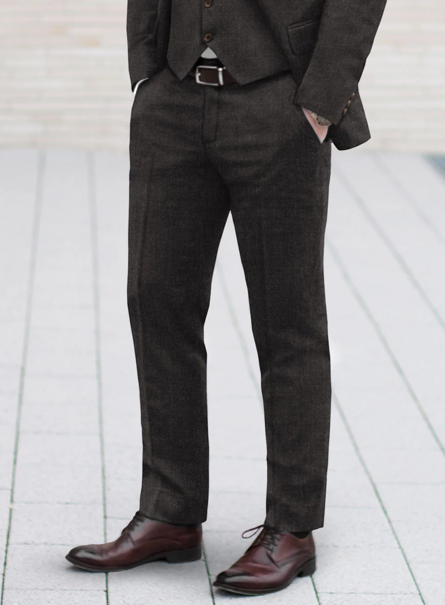 Hardy Minnis Dark Brown Sharkskin Wool Suit - Image 7