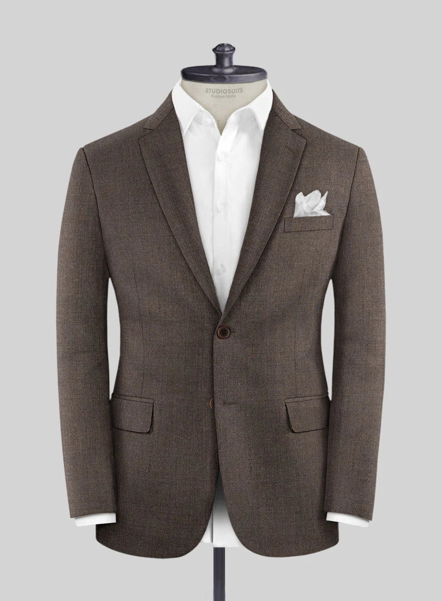 Hardy Minnis Dark Brown Twill Wool Suit - Image 3