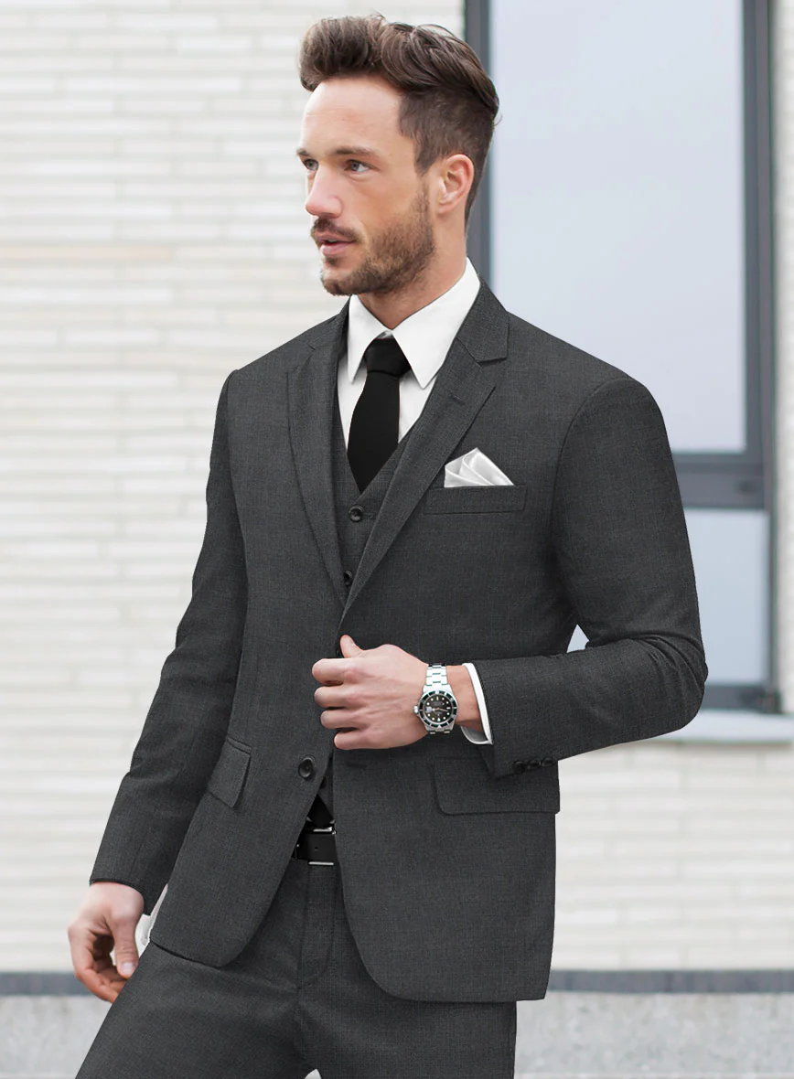 Hardy Minnis Dark Gray Glen Wool Jacket - Image 2