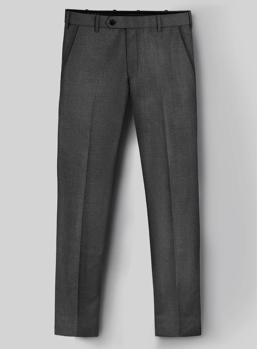 Hardy Minnis Dark Gray Sharkskin Wool Pants