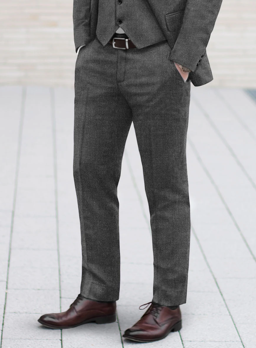 Hardy Minnis Dark Gray Sharkskin Wool Pants - Image 2