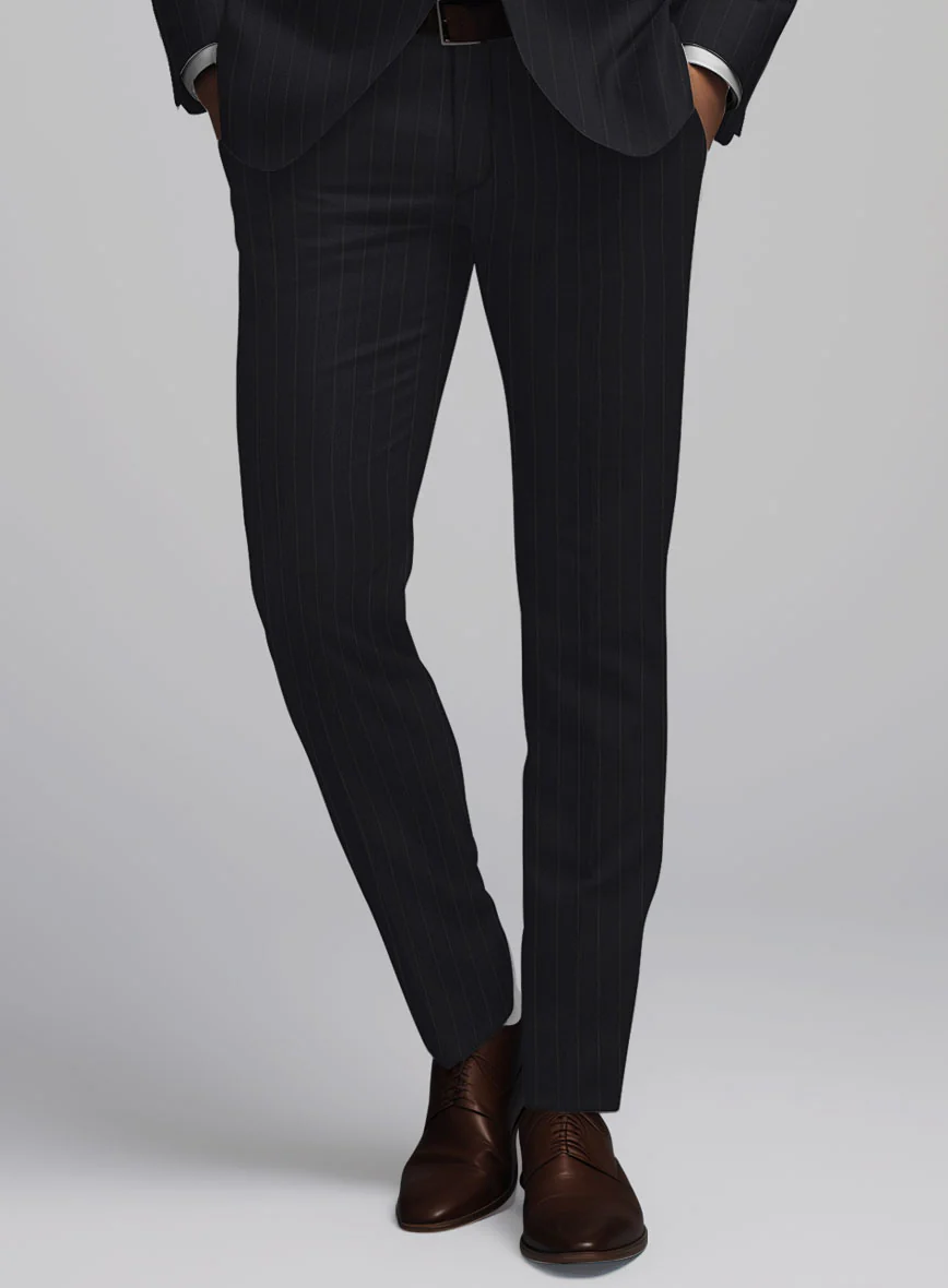 Hardy Minnis Deep Blue Chalkstripe Wool Pant - Image 2