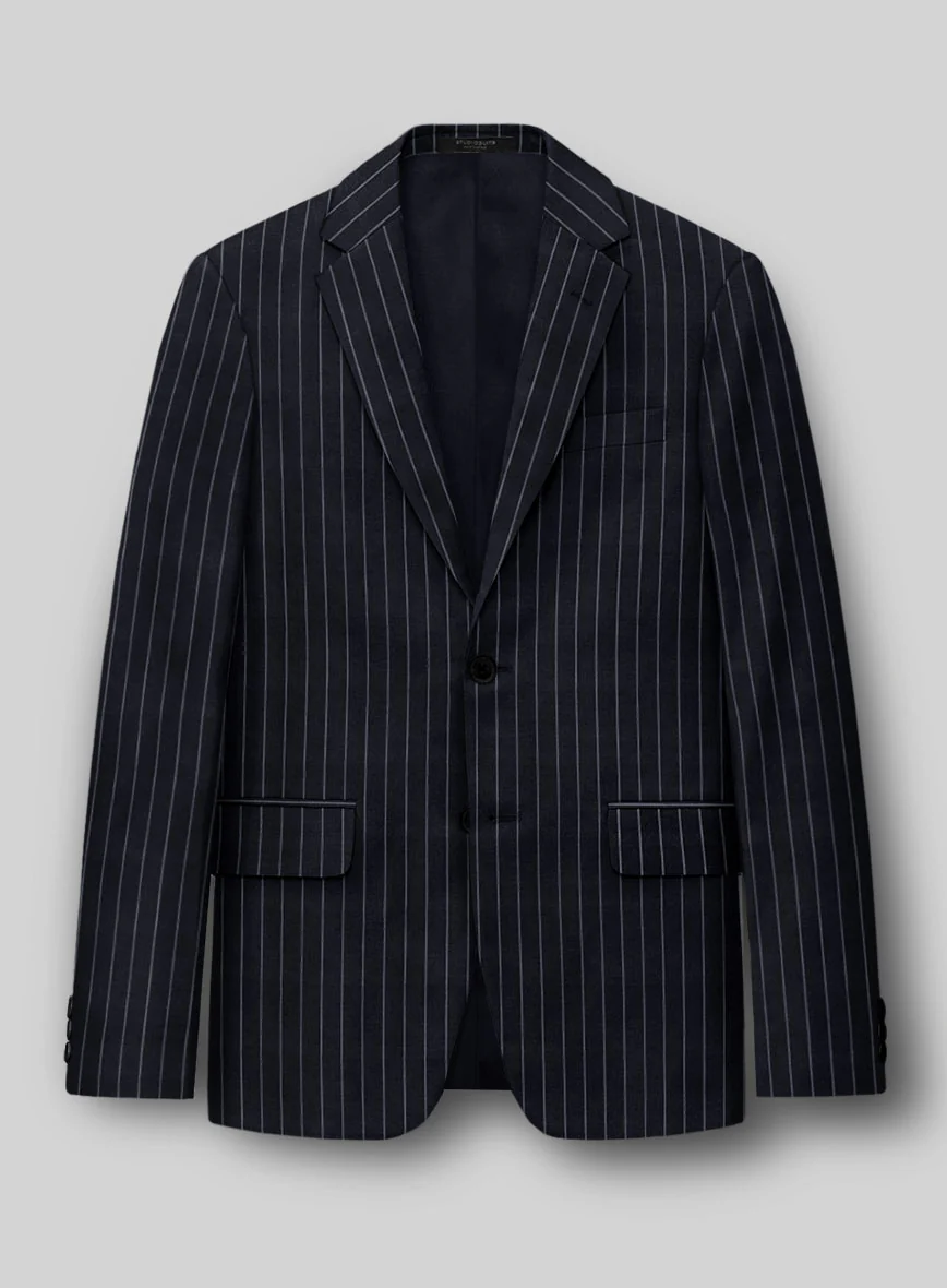 Hardy Minnis Deep Blue Rope Stripe Wool Jacket