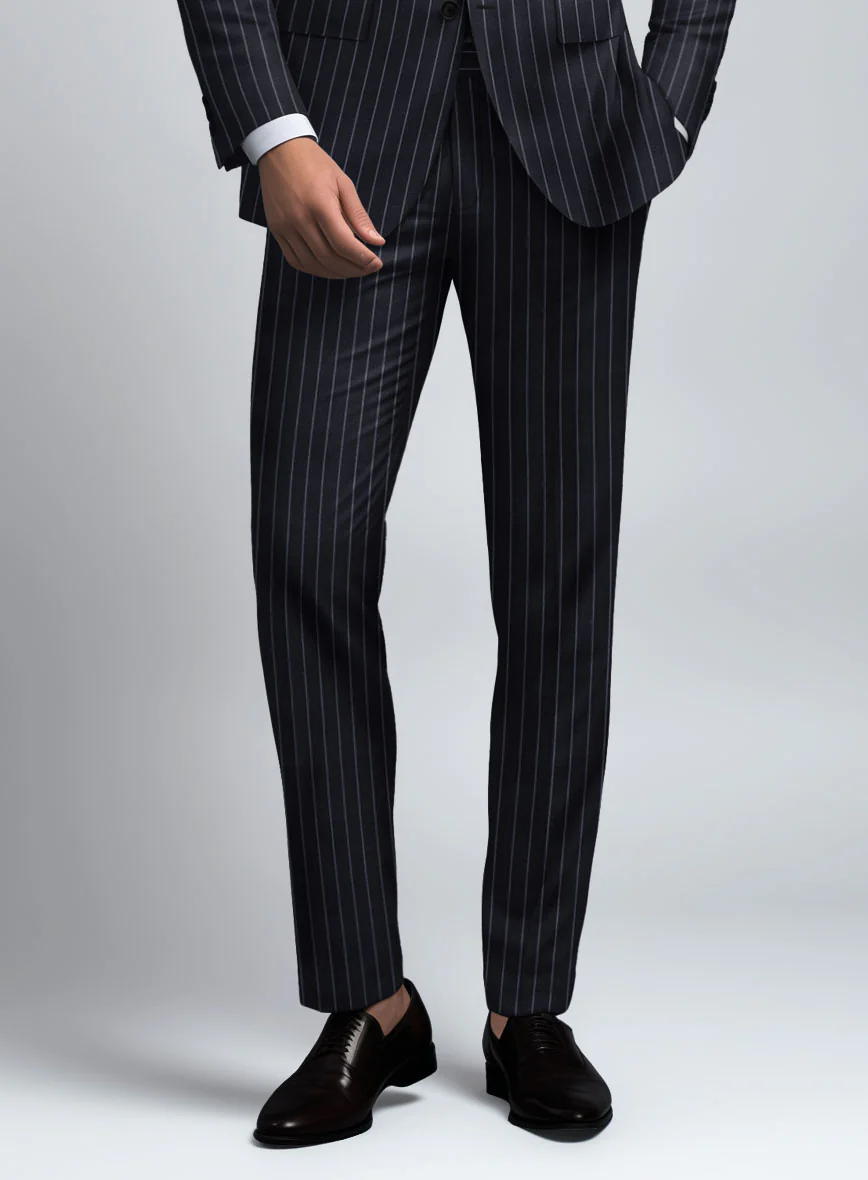 Hardy Minnis Deep Blue Rope Stripe Wool Suit - Image 5