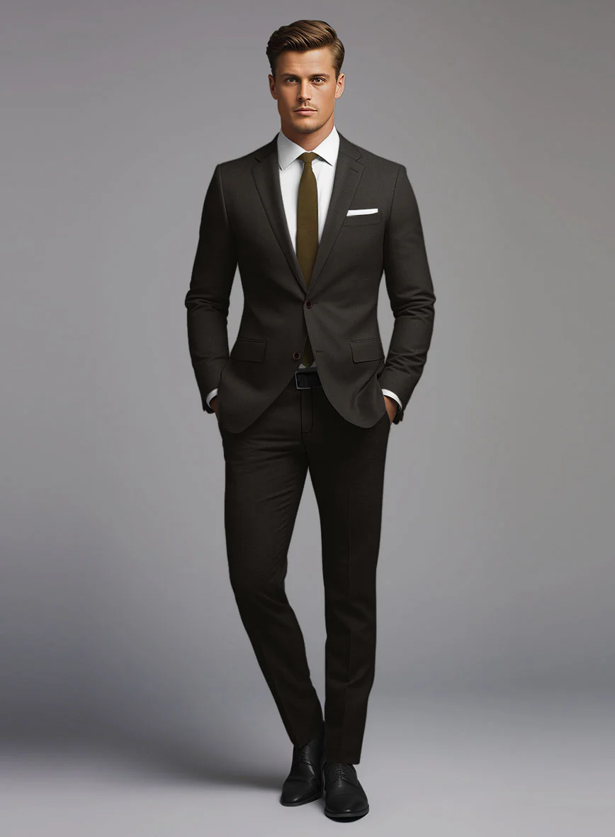 Hardy Minnis Deep Brown Twill Wool Suit - Image 2