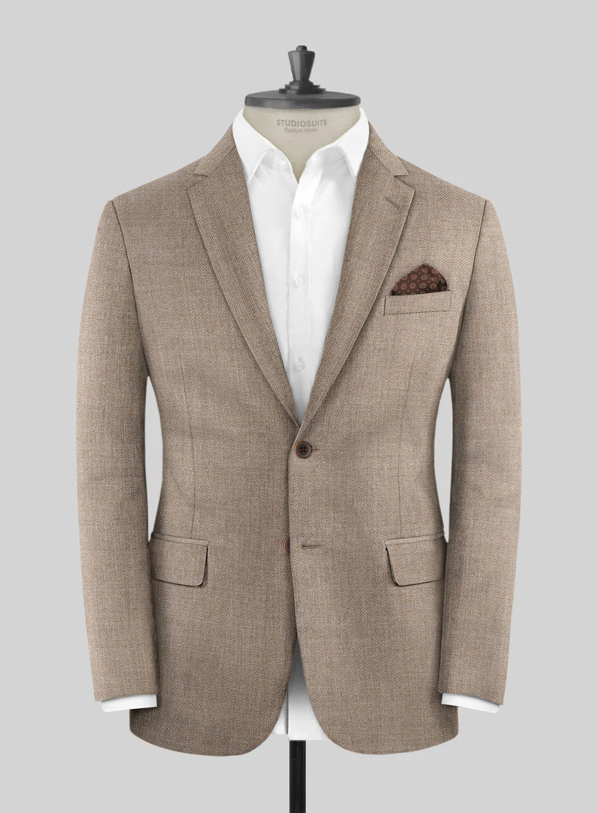 Hardy Minnis Light Brown Twill Wool Suit - Image 3