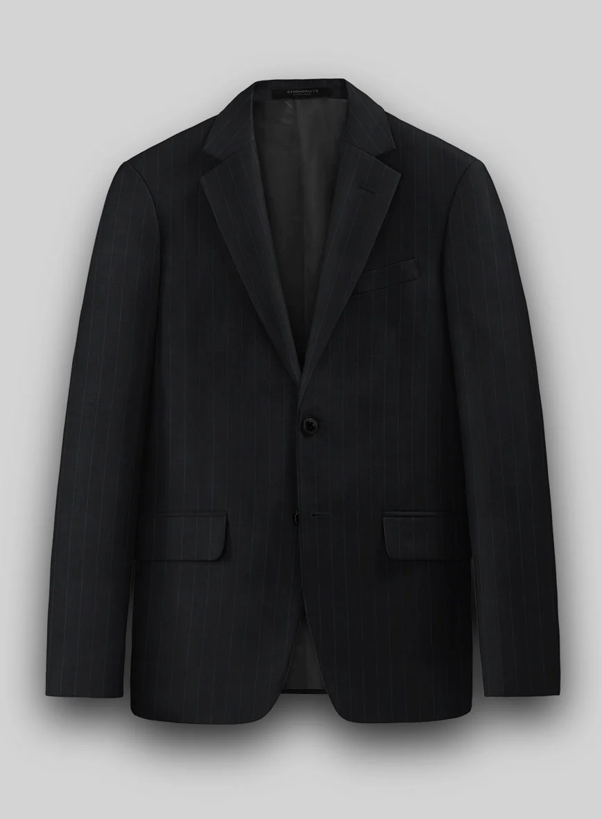 Hardy Minnis Midnight Blue Chalkstripe Wool Jacket