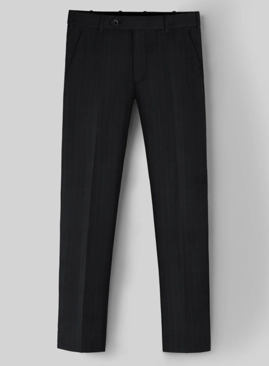 Hardy Minnis Midnight Blue Chalkstripe Wool Pant