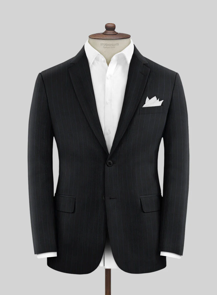 Hardy Minnis Midnight Blue Chalkstripe Wool Suit - Image 3
