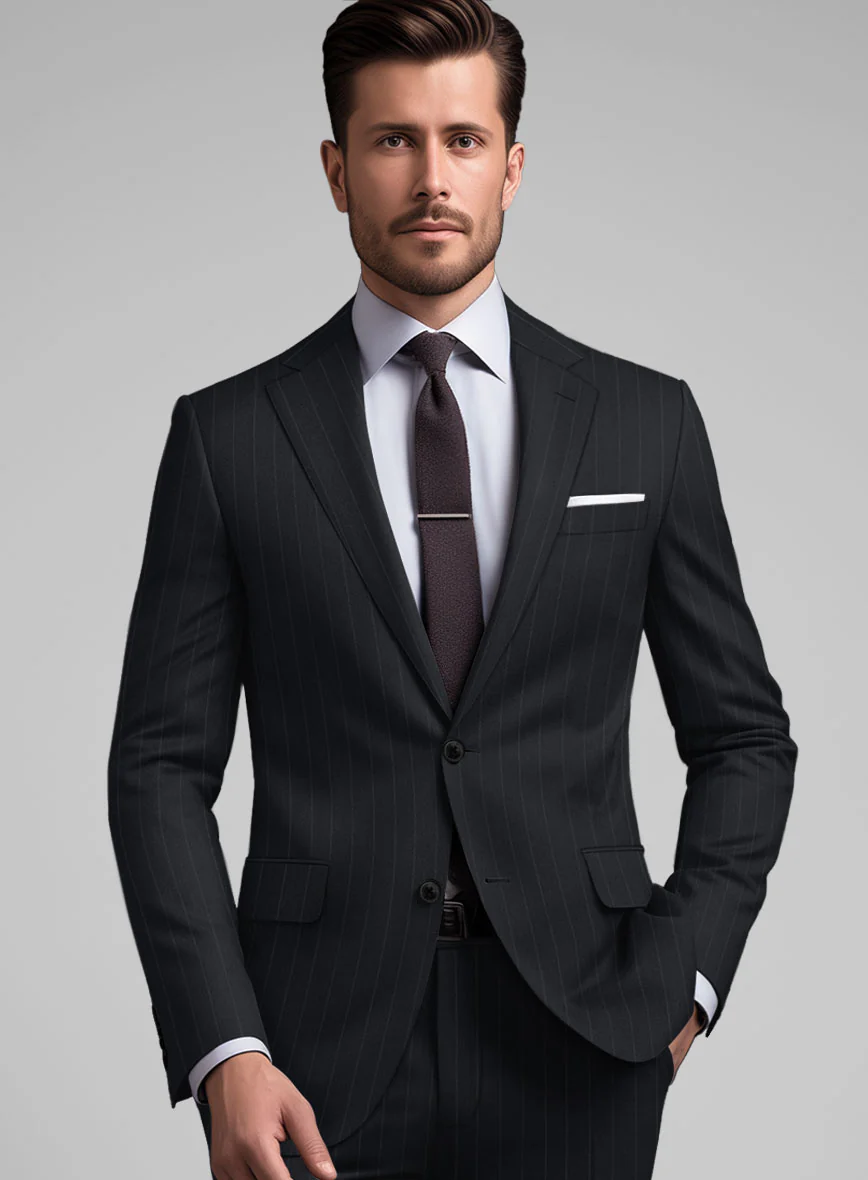 Hardy Minnis Midnight Blue Pinstripe Wool Suit - Image 4