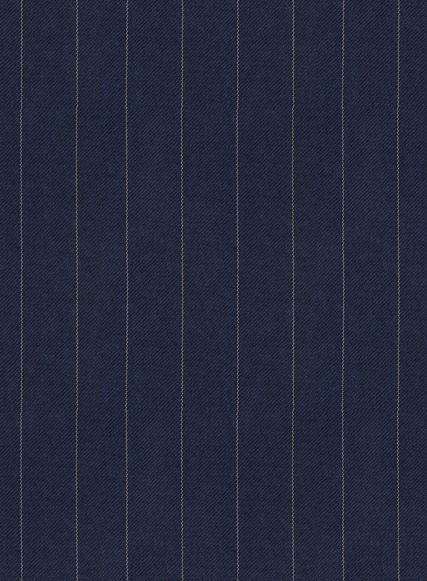 Hardy Minnis Navy Blue Pinstripe Wool Suit - Image 7