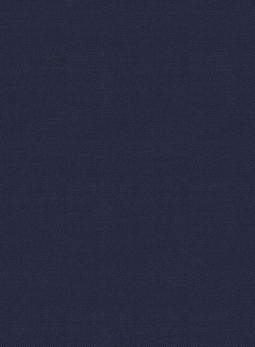 Hardy Minnis Navy Blue Twill Wool Pants - Image 3