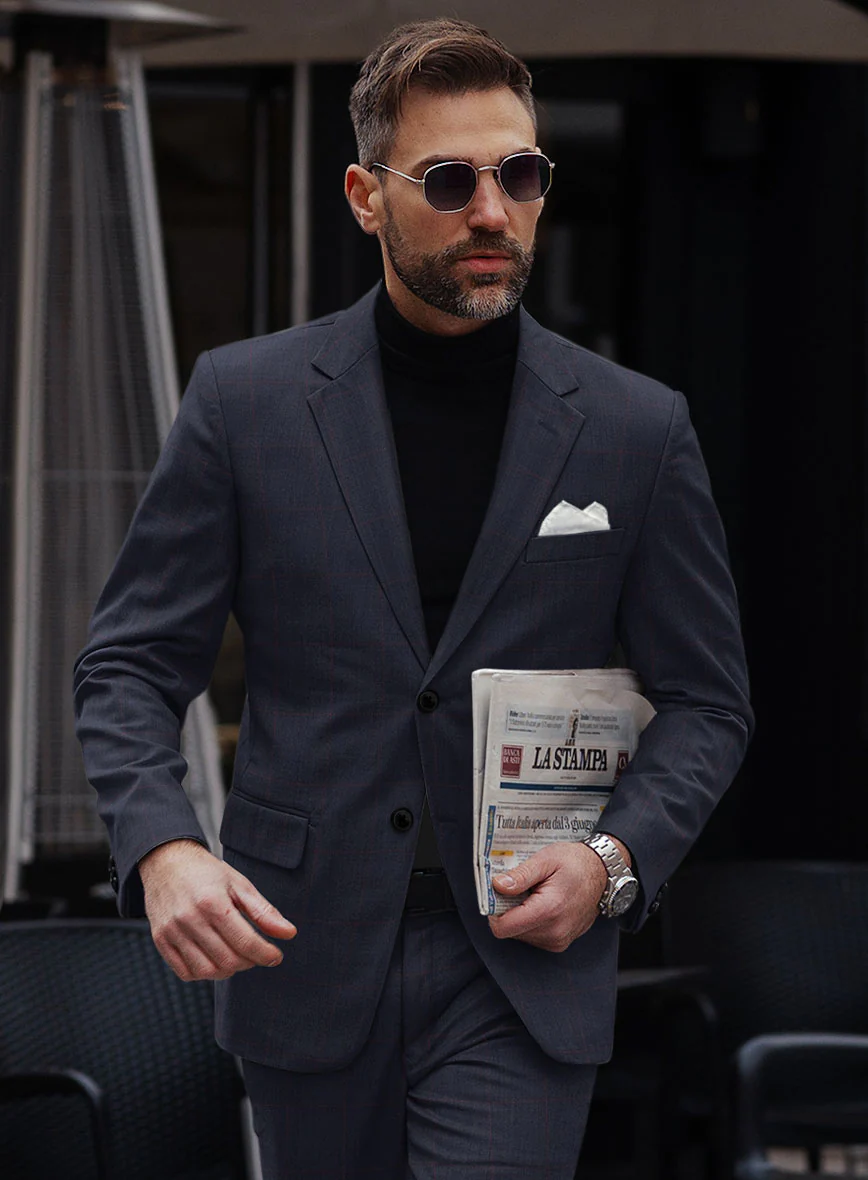 Hardy Minnis Pane Blue Wool Jacket - Image 2