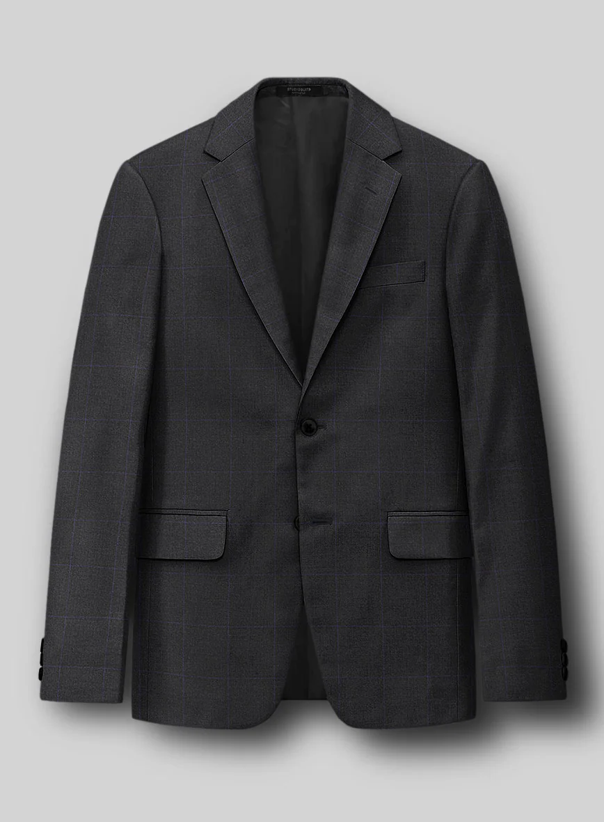 Hardy Minnis Pane Charcoal Wool Suit - Image 5