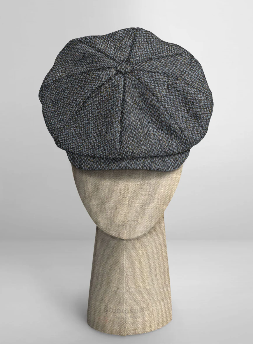 Harris Tweed Barley Blue Newsboy Cap