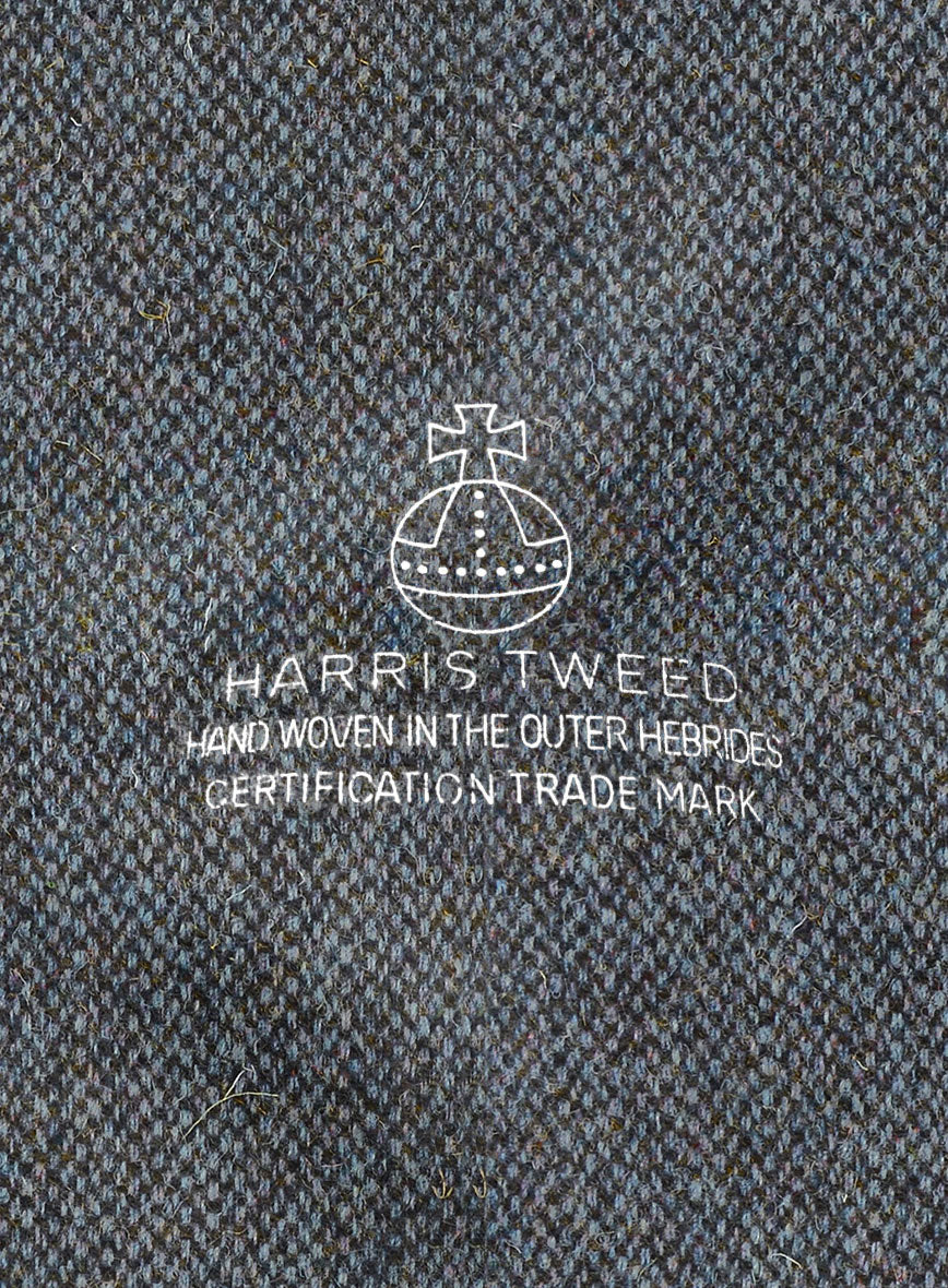 Harris Tweed Barley Blue Newsboy Cap - Image 5