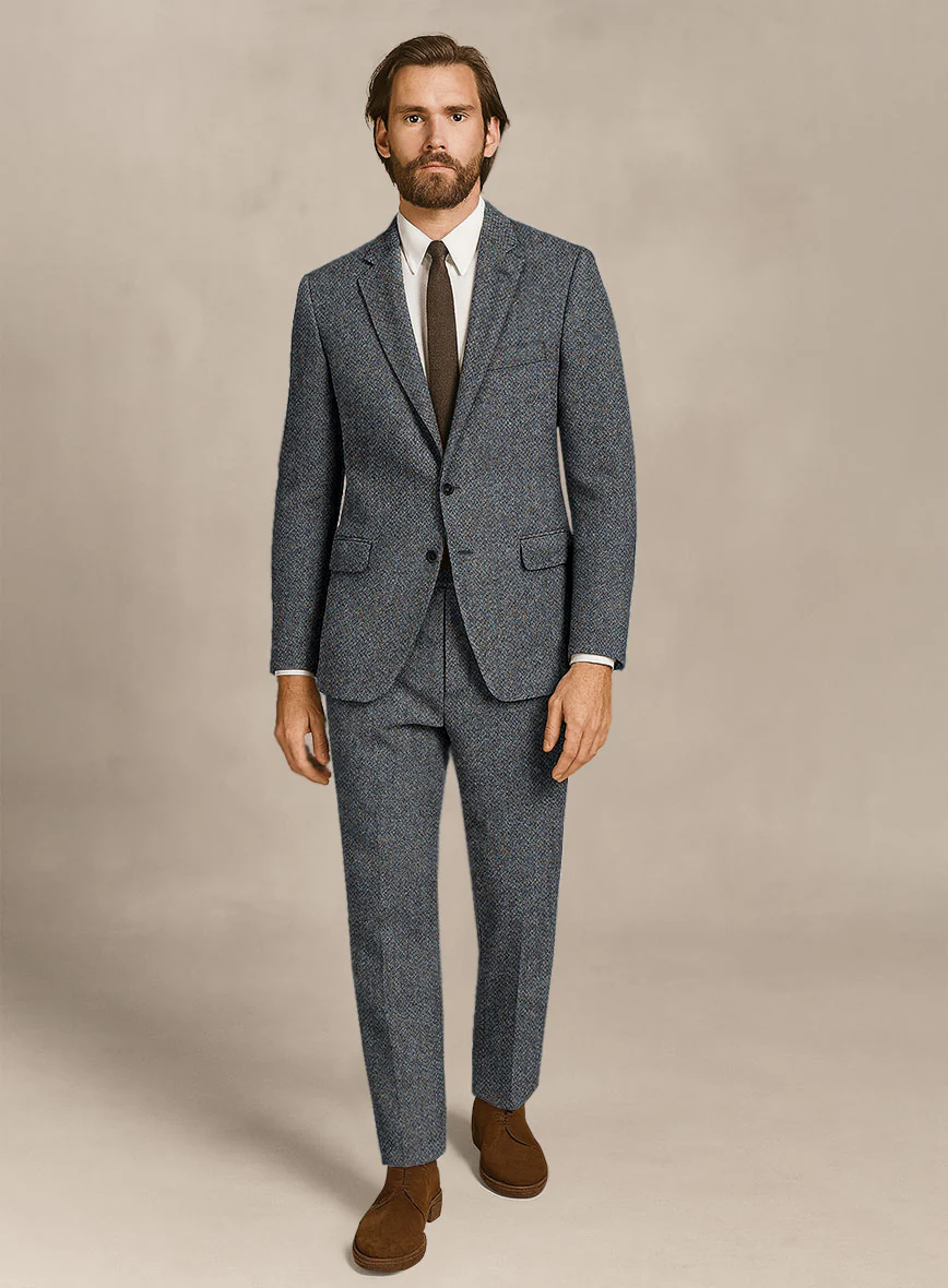 Harris Tweed Barley Blue Suit
