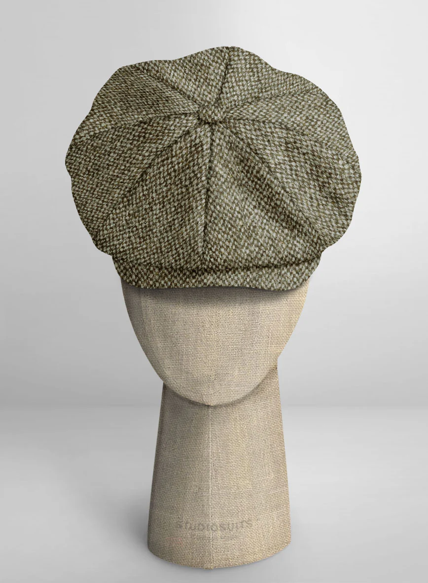 Harris Tweed Barley Brown Newsboy Cap