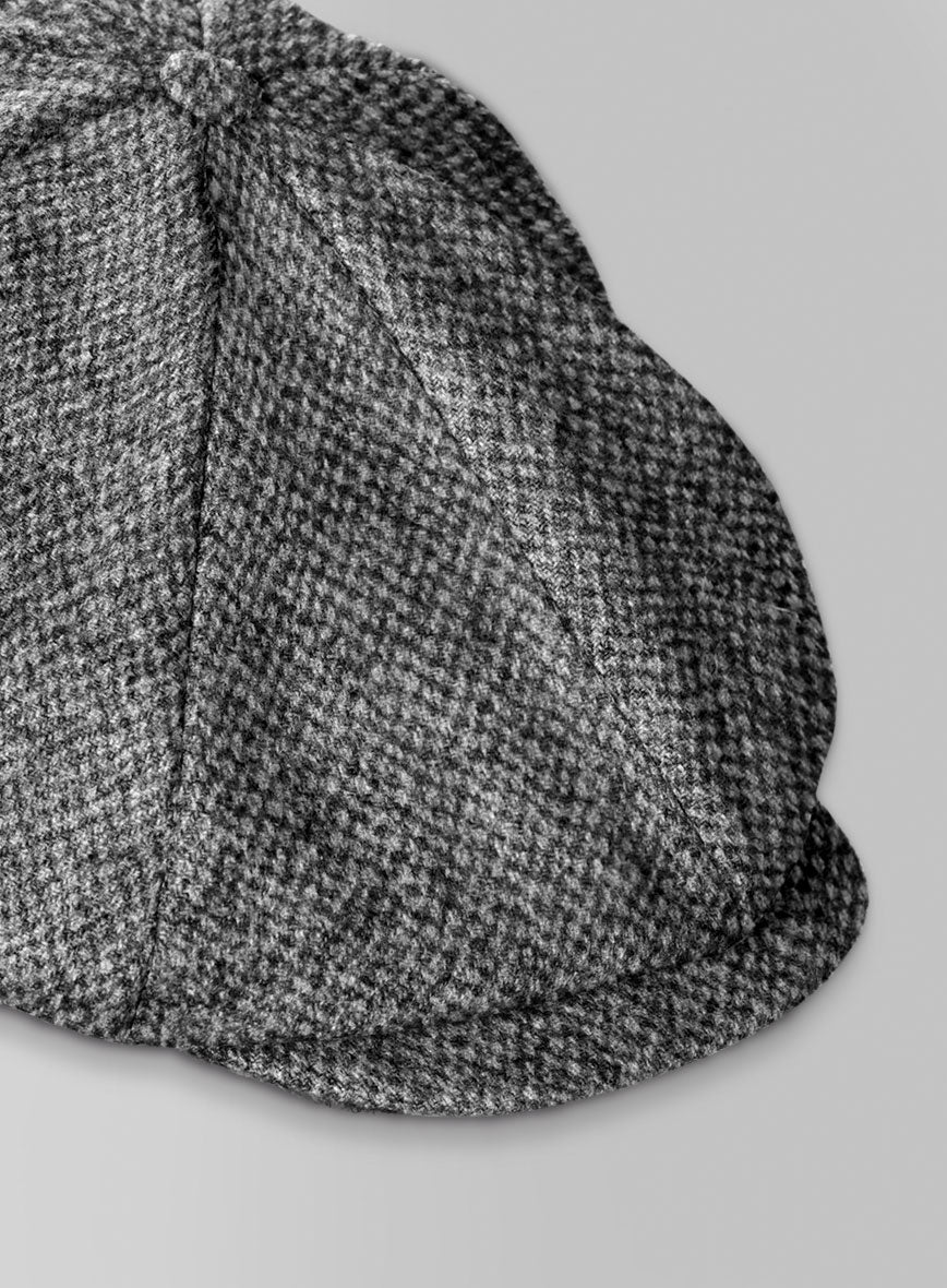 Harris Tweed Barley Gray Newsboy Cap - Image 4