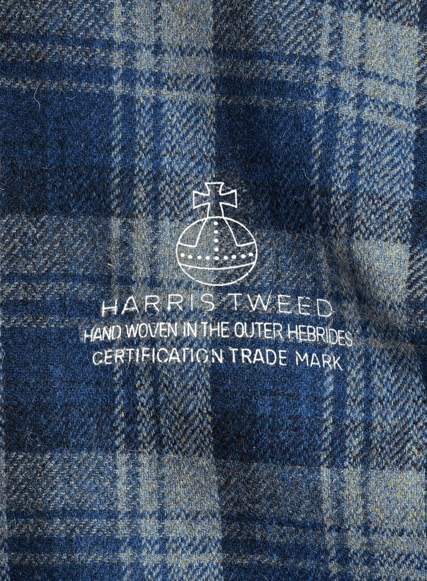 Harris Tweed Blue Tartan Pants - Image 4
