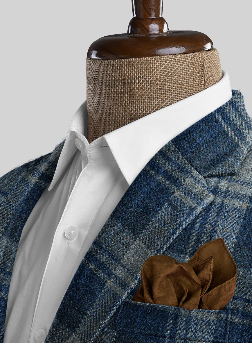 Harris Tweed Blue Tartan Suit - Image 3