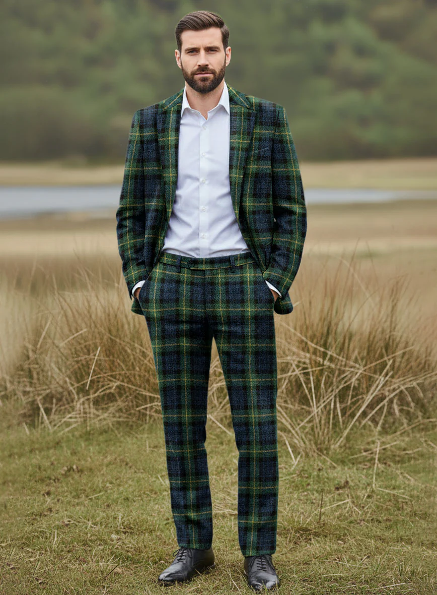 Harris Tweed Bluefern Tartan Suit