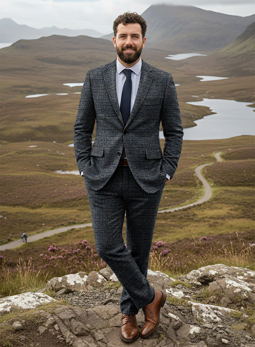 Harris Tweed Bluevale Hopsack Suit