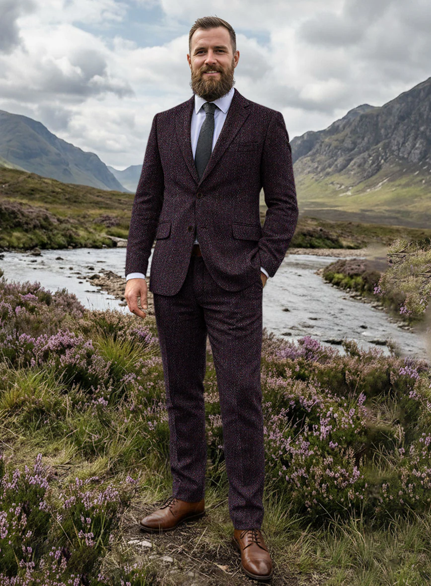 Harris Tweed Bramblewine Herringbone Suit
