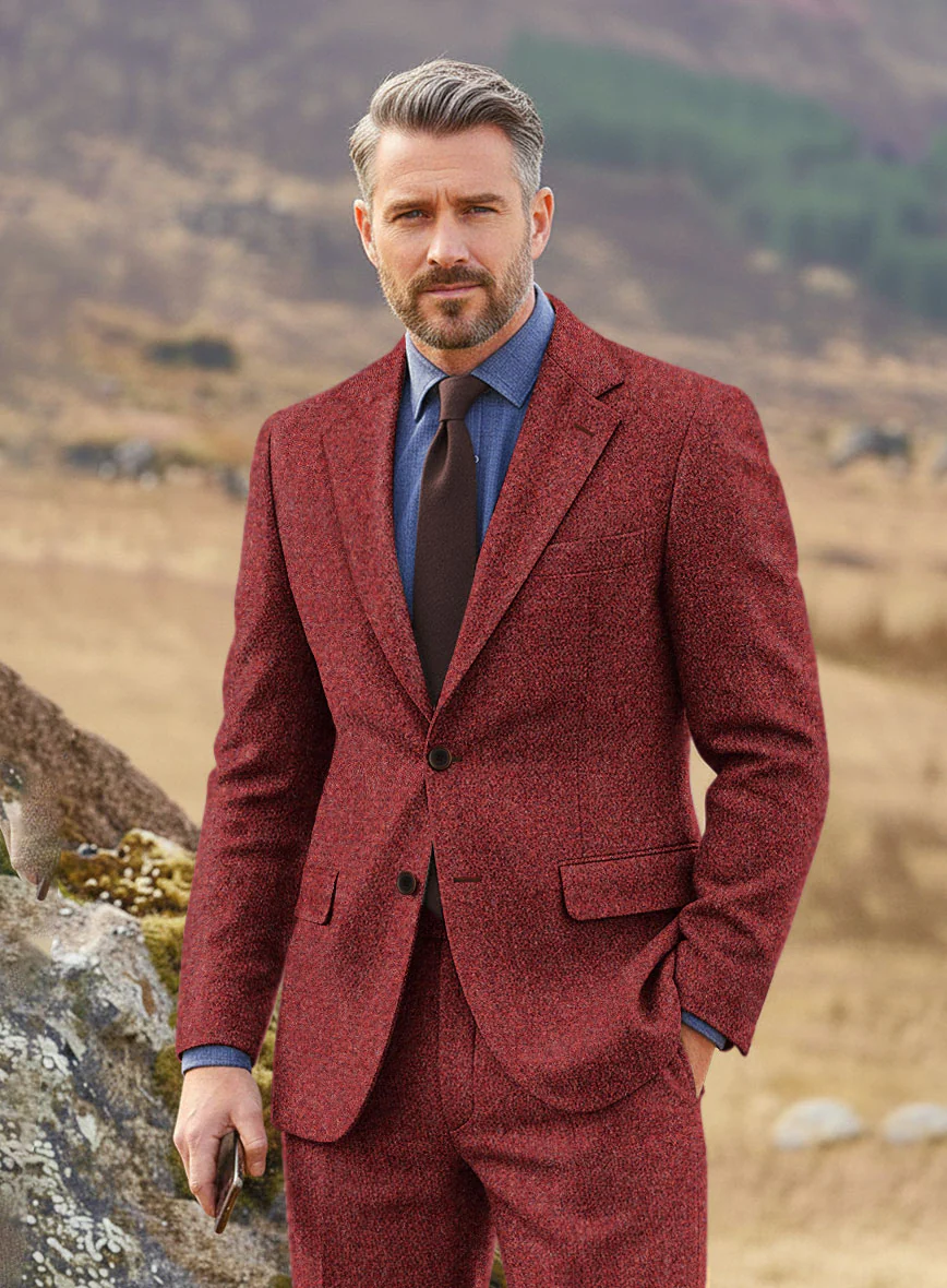 Harris Tweed Brickred Hopsack Jacket - Image 2