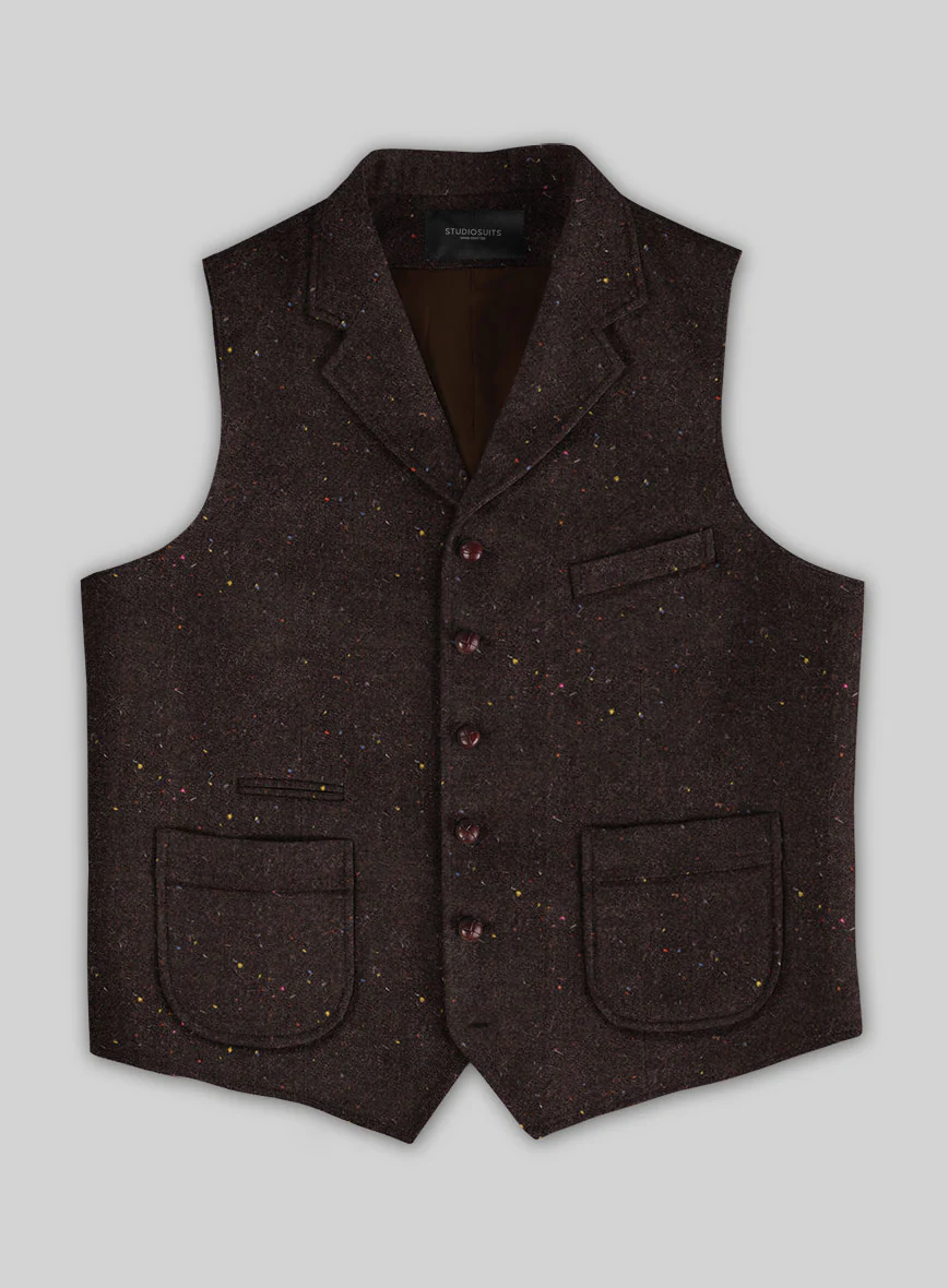 Harris Tweed Brown Speckled Hunting Vest
