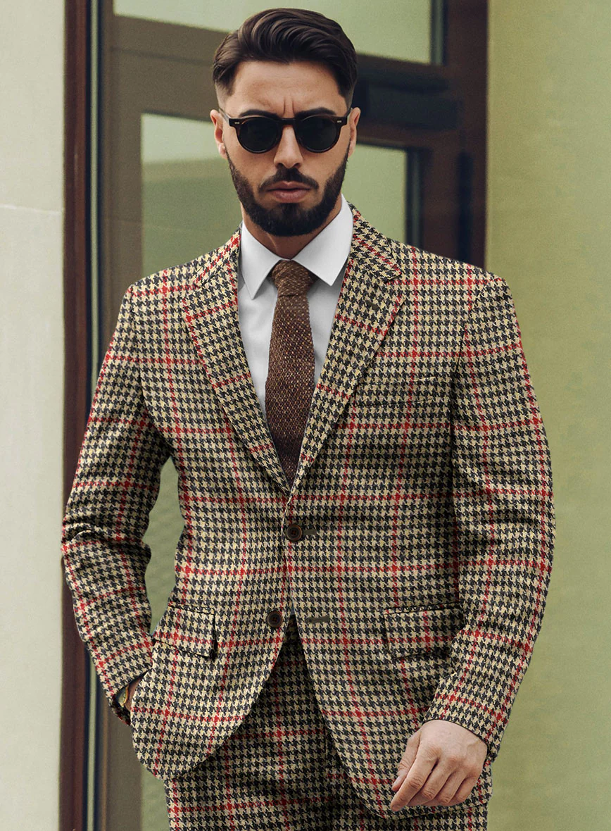 Harris Tweed Carmine Beige Suit - Image 4