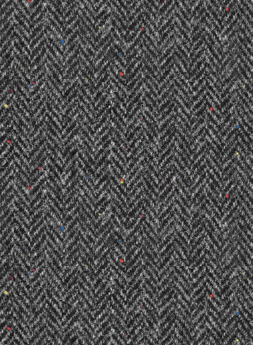 Harris Tweed Charcoal Chevron Tweed GQ Overcoat - Image 3