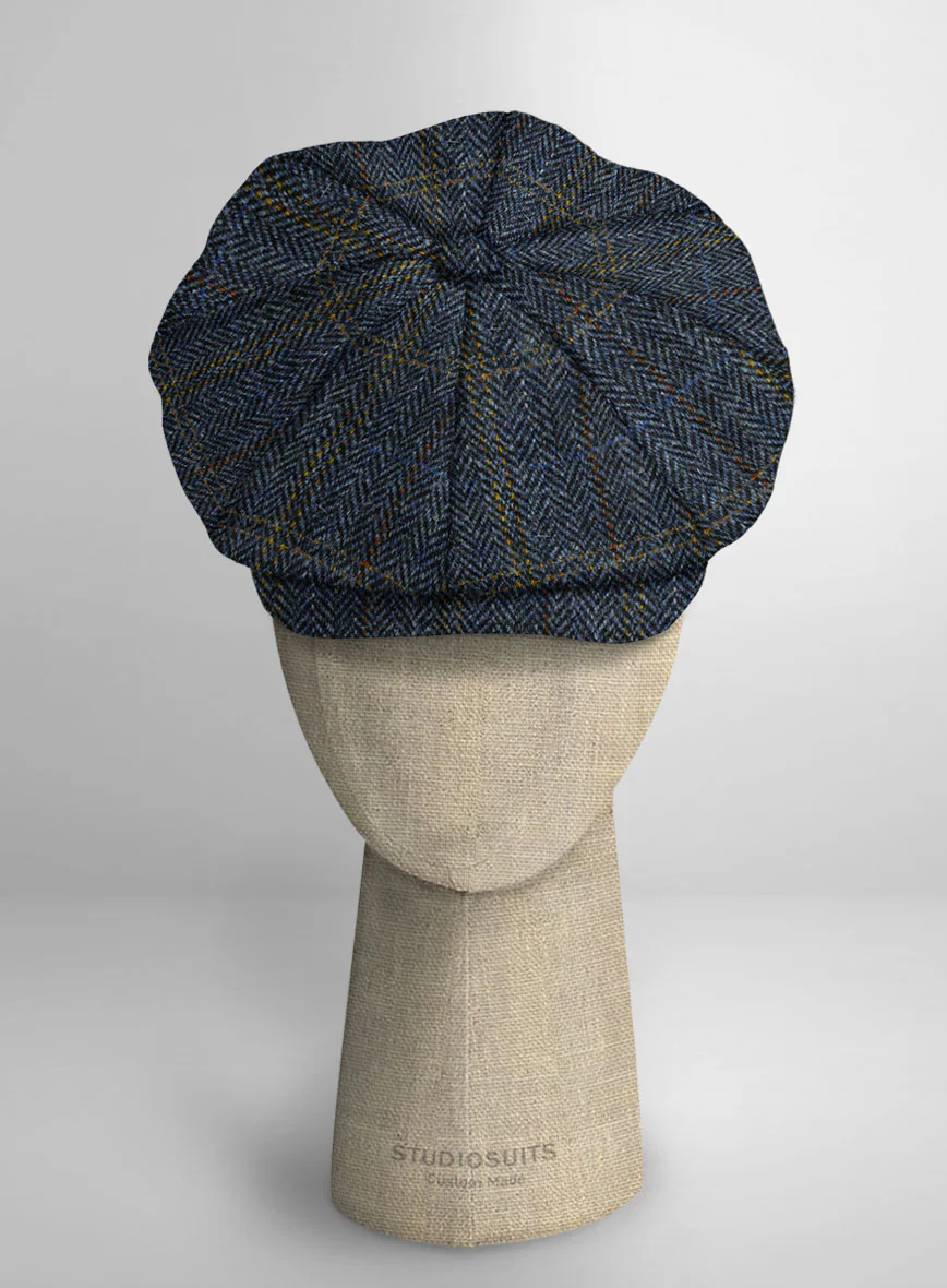 Harris Tweed Country Blue Newsboy Cap