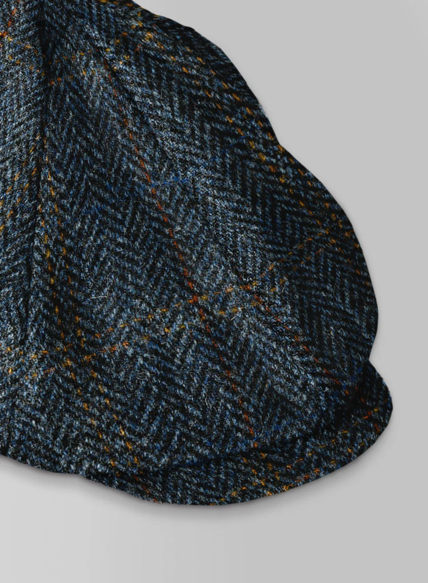 Harris Tweed Country Blue Newsboy Cap - Image 3