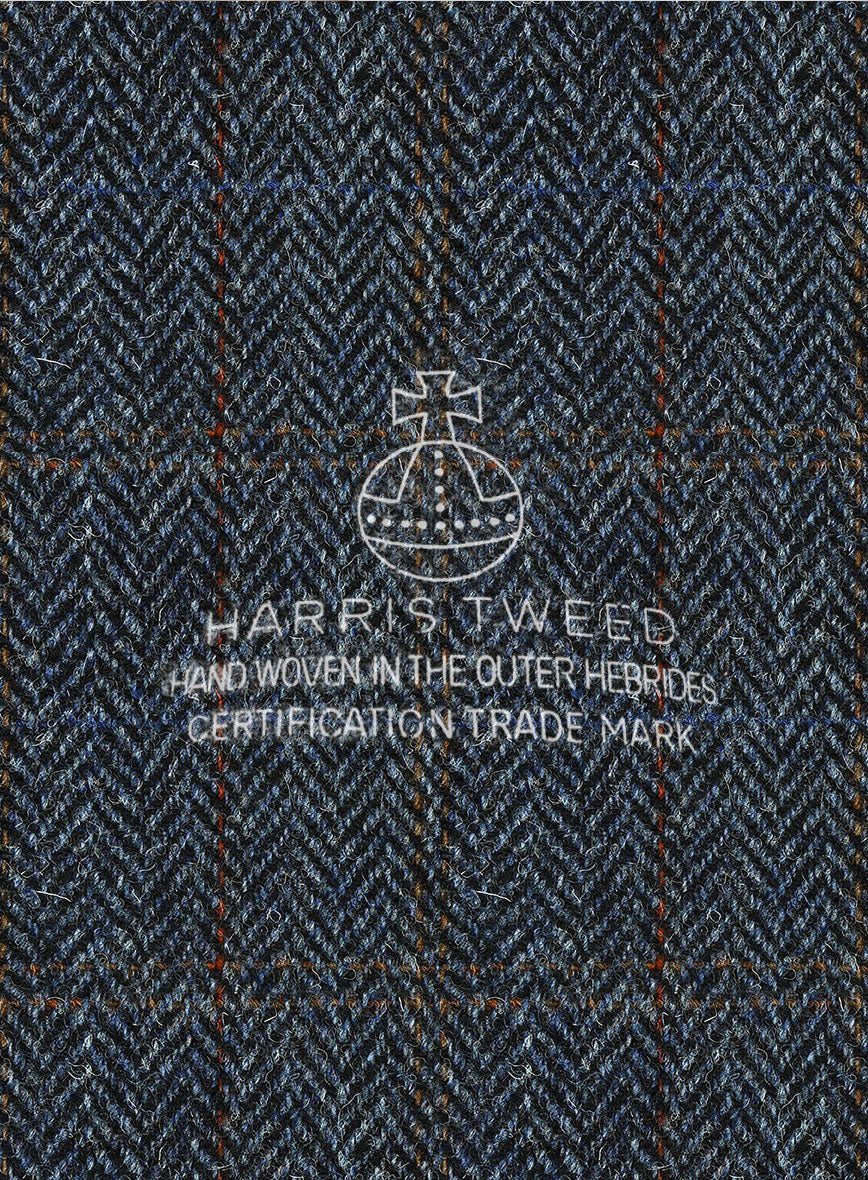 Harris Tweed Country Blue Pea Coat - Image 3