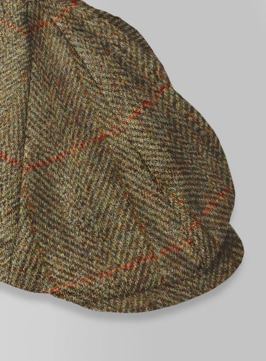 Harris Tweed Country Brown Check Newsboy Cap - Image 4