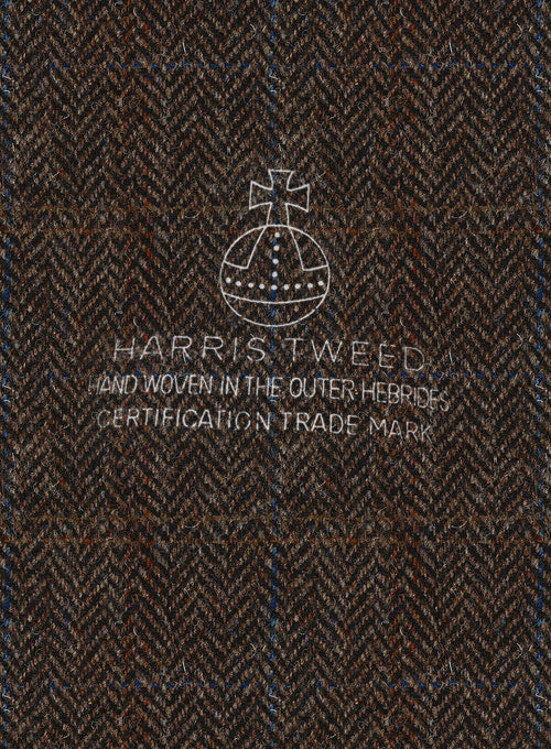 Harris Tweed Country Dark Brown Double Breasted Jacket - Image 2
