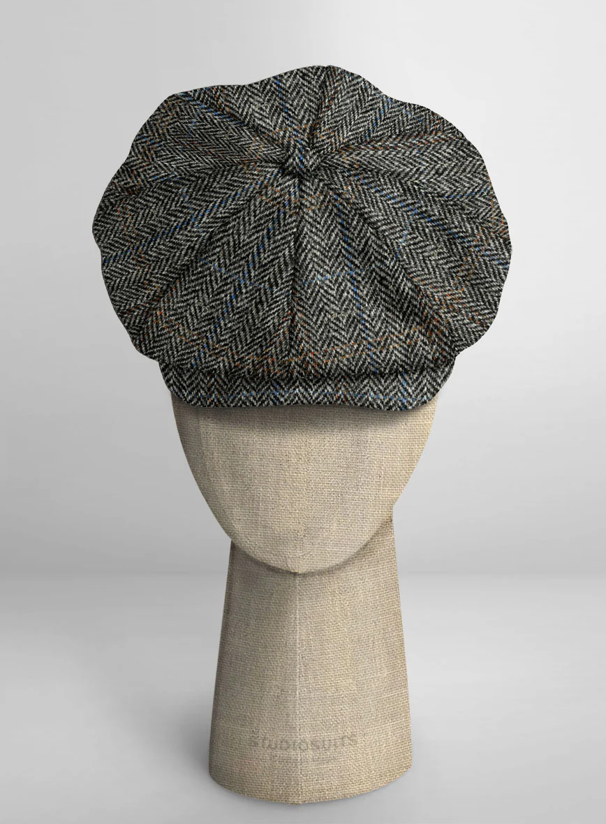 Harris Tweed Country Gray Newsboy Cap