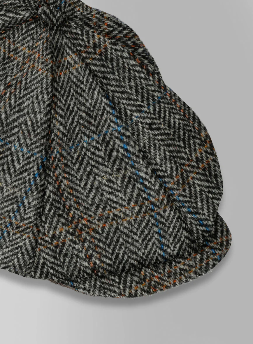 Harris Tweed Country Gray Newsboy Cap - Image 4