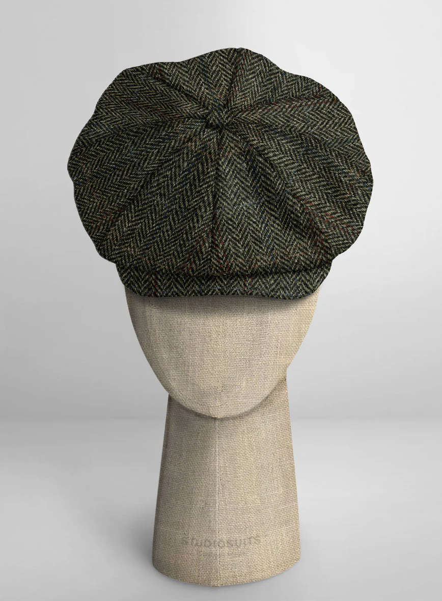 Harris Tweed Country Green Newsboy Cap