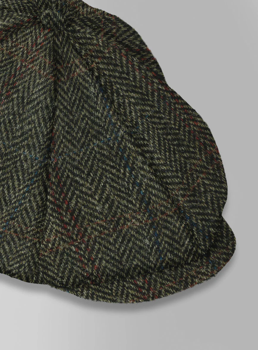 Harris Tweed Country Green Newsboy Cap - Image 4