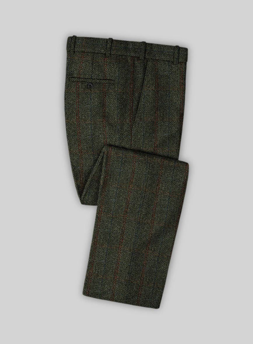 Harris Tweed Country Green Double Breasted Suit - Image 3