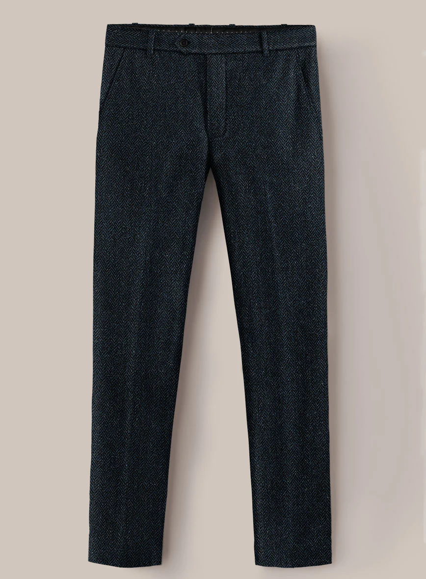 Harris Tweed Dark Blue Herringbone Pants
