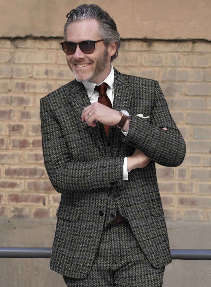 Harris Tweed Dark Gray Check Jacket - Image 2